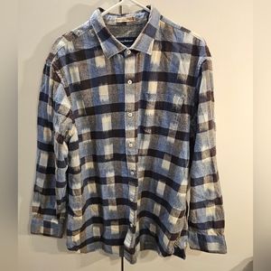 Tommy Bahama Mens XL Blue Flannel Button Down Shirt